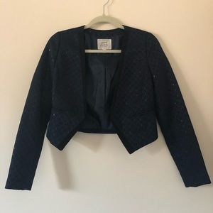 Frenchi cropped textured blazer